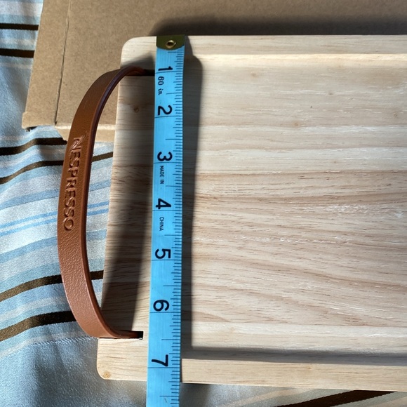 NWT Nespresso Wooden Serving Tray with vinyl Handles - Picture 4 of 5